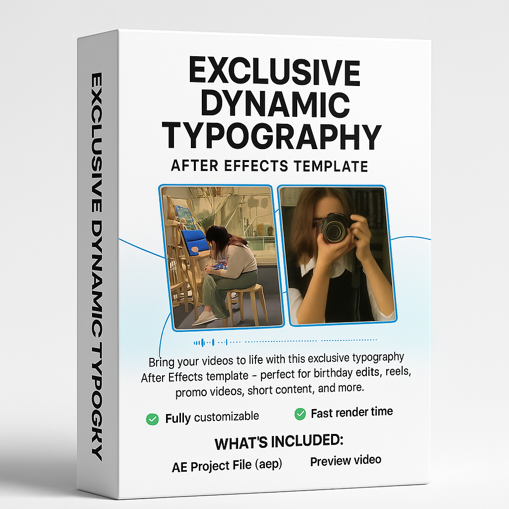 Dynamic Typography After Effects Template – "Blue Song"
